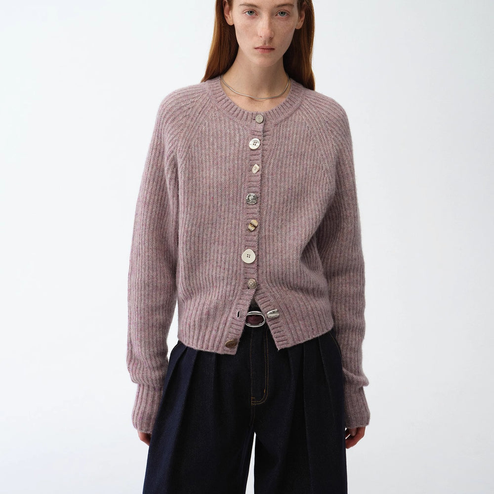 
                  
                    "Hokkaido Weaving Love" wool blend crew neck cardigan top
                  
                