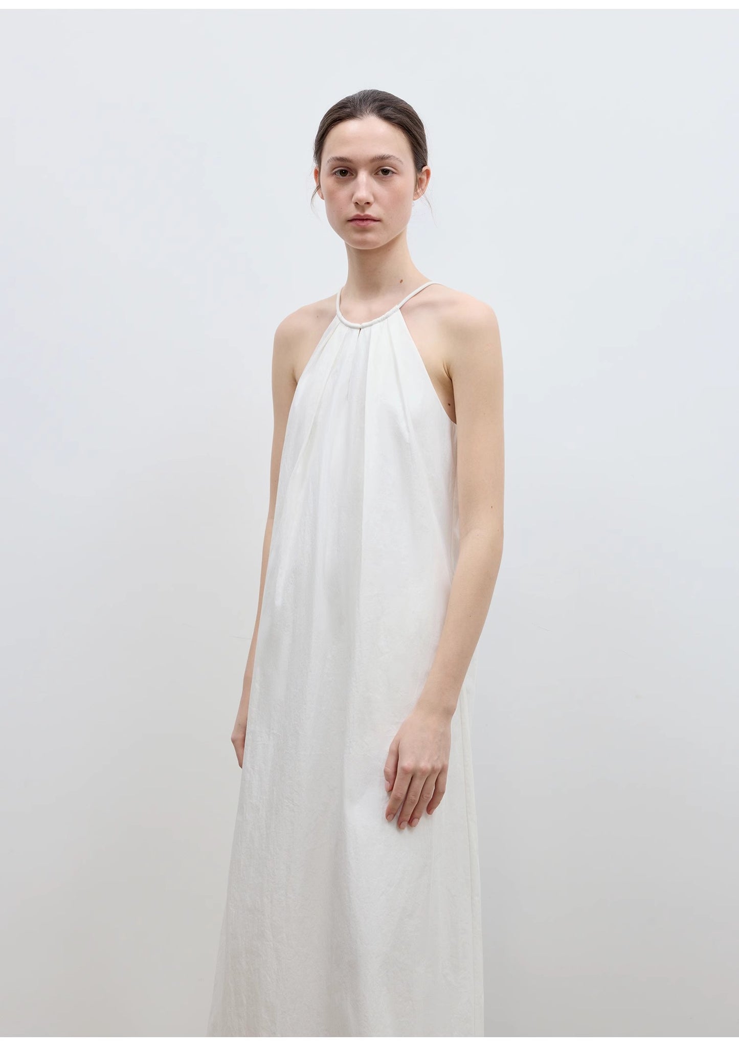 "Minimalist Rule" halter neck hollow design dress women's summer long dress