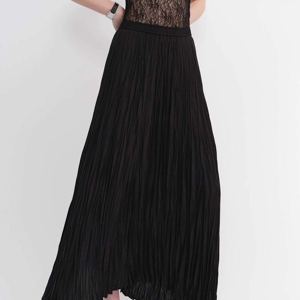 
                  
                    Mulberry silk custom pleated irregular hem skirt for women
                  
                