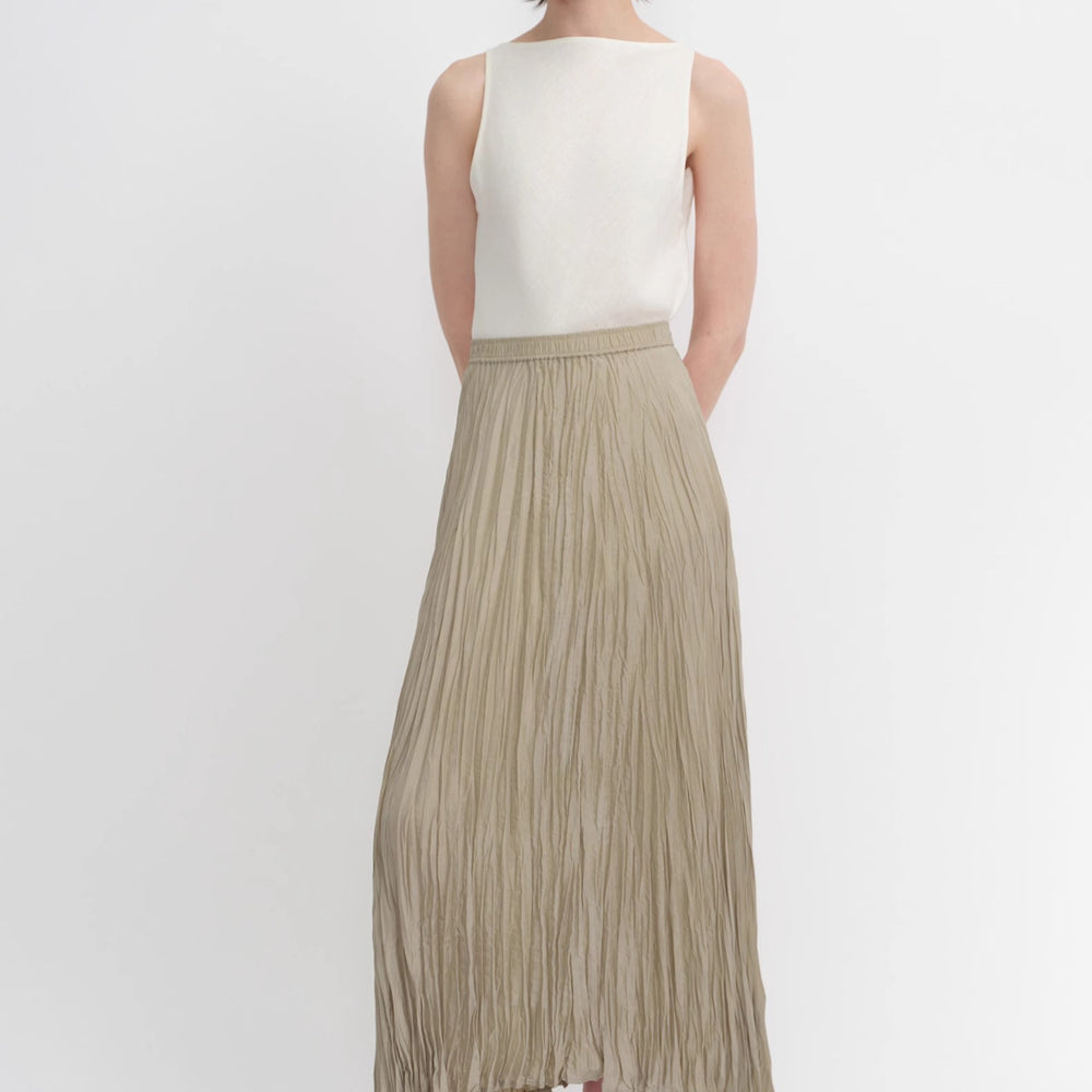 Mulberry silk custom pleated irregular hem skirt for women
