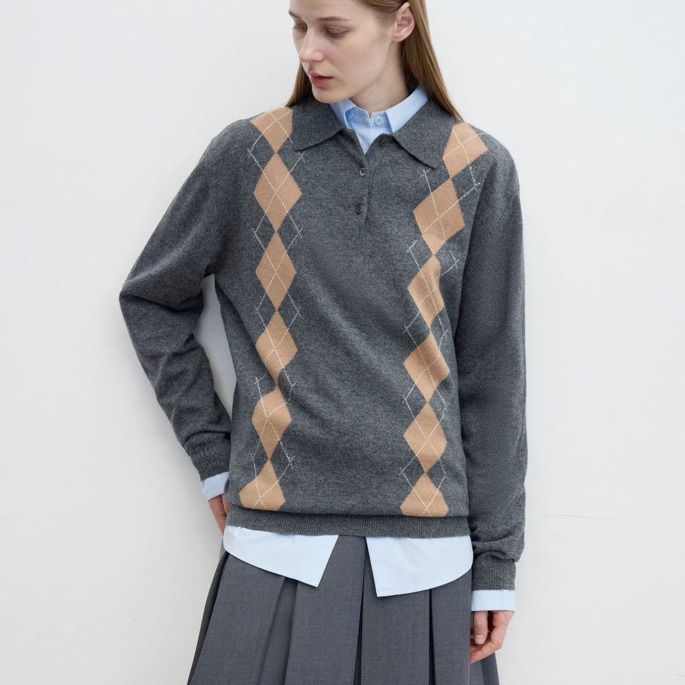 
                  
                    "Graduate" Machine Washable Wool Polo Neck Sweater Preppy Vintage Top
                  
                