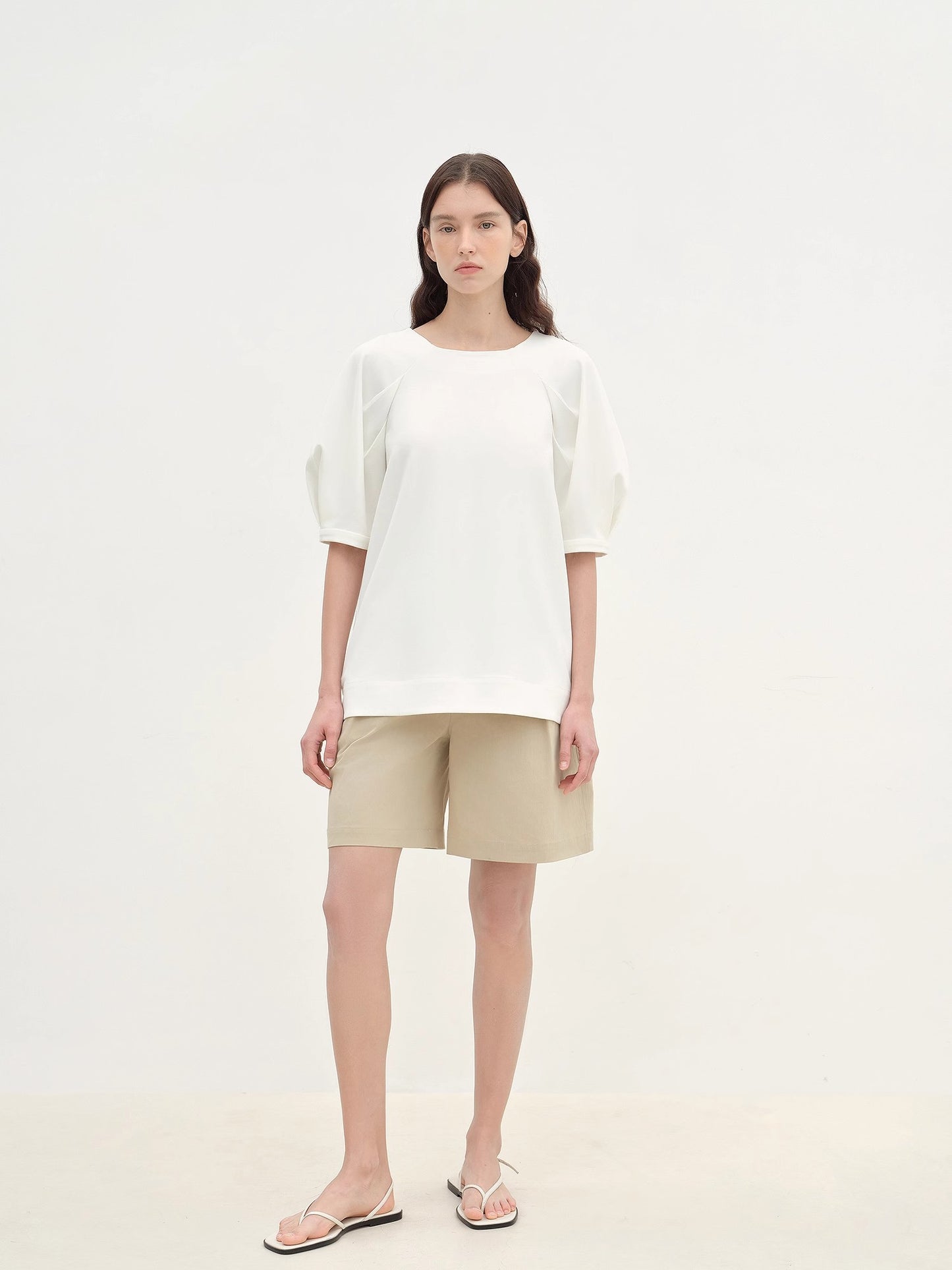 "Sleep Journey" puff sleeve straight short sleeve