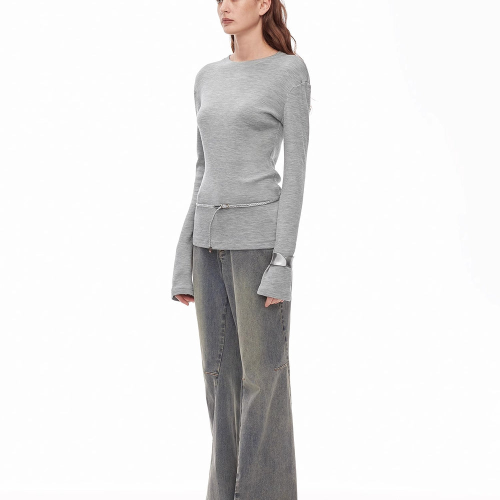 
                  
                    “Denimism”Fashionable Heavy Industry Washed Three-dimensional Versatile Slimming Slightly Flared Denim Trousers
                  
                