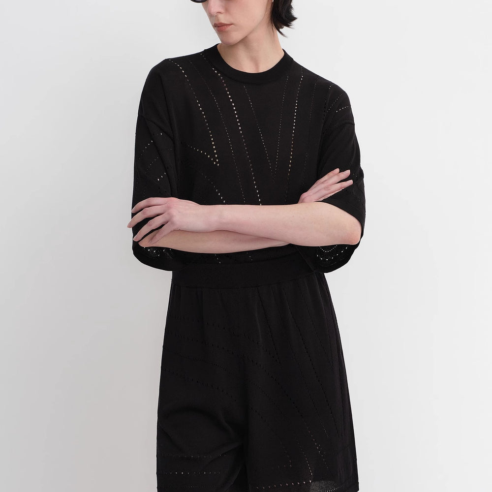 
                  
                    Customized Acetate Cotton Geometric Lines Knitted Suit
                  
                