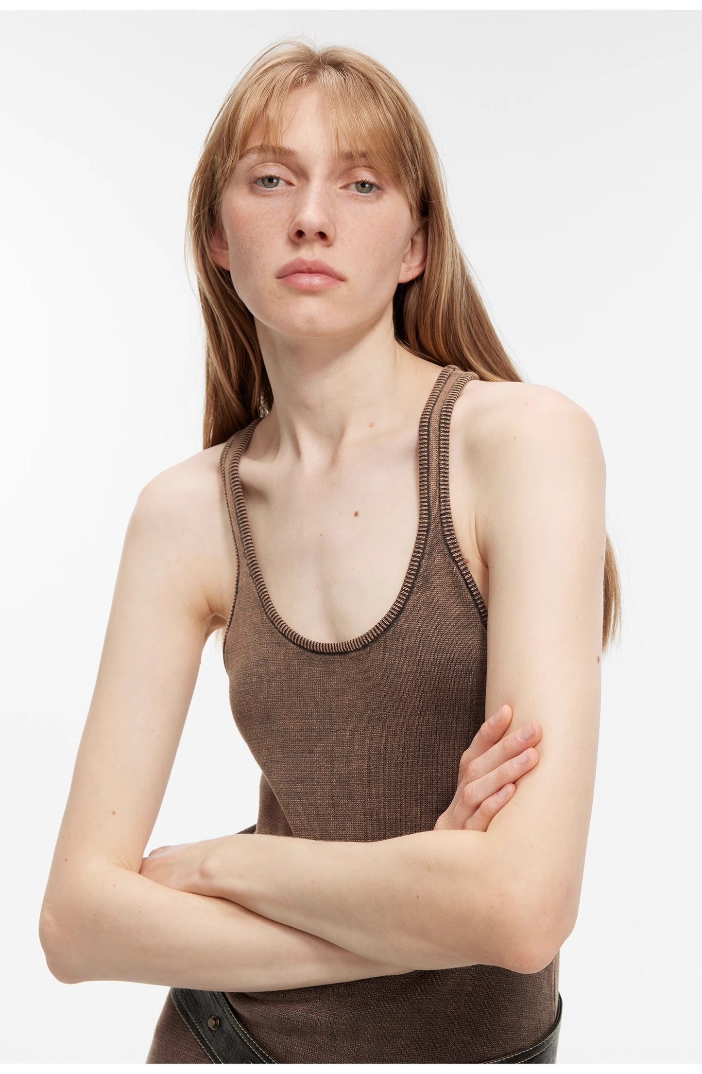 "Cool Girl Recipe" Luxury brand exclusive ferment-washed distressed vest dress