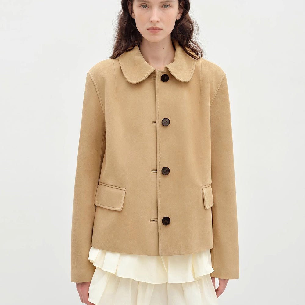 
                  
                    "Velour" high-grade beaded suede leather short leather jacket for women
                  
                