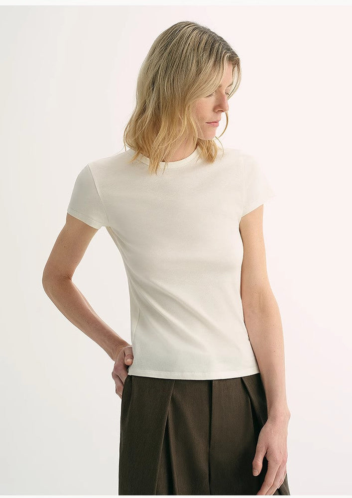 
                  
                    LINDIS wool mulberry silk classic short-sleeved round neck T-shirt for women
                  
                
