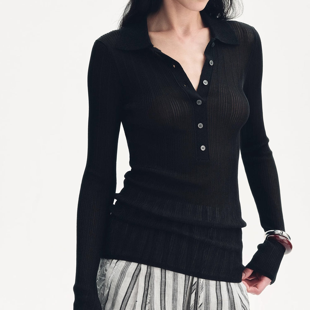 
                  
                    "Spring Inspiration" Retro Slim Fit POLO Neck Sweater
                  
                