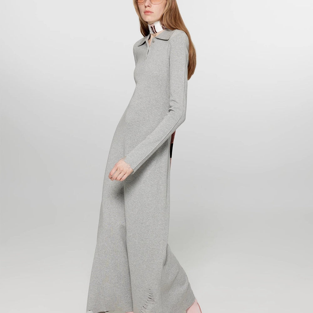 
                  
                    "Spring Muse" Merino Wool / Exquisite Polo Collar Waist-cinching Knit A-line Dress for Women
                  
                