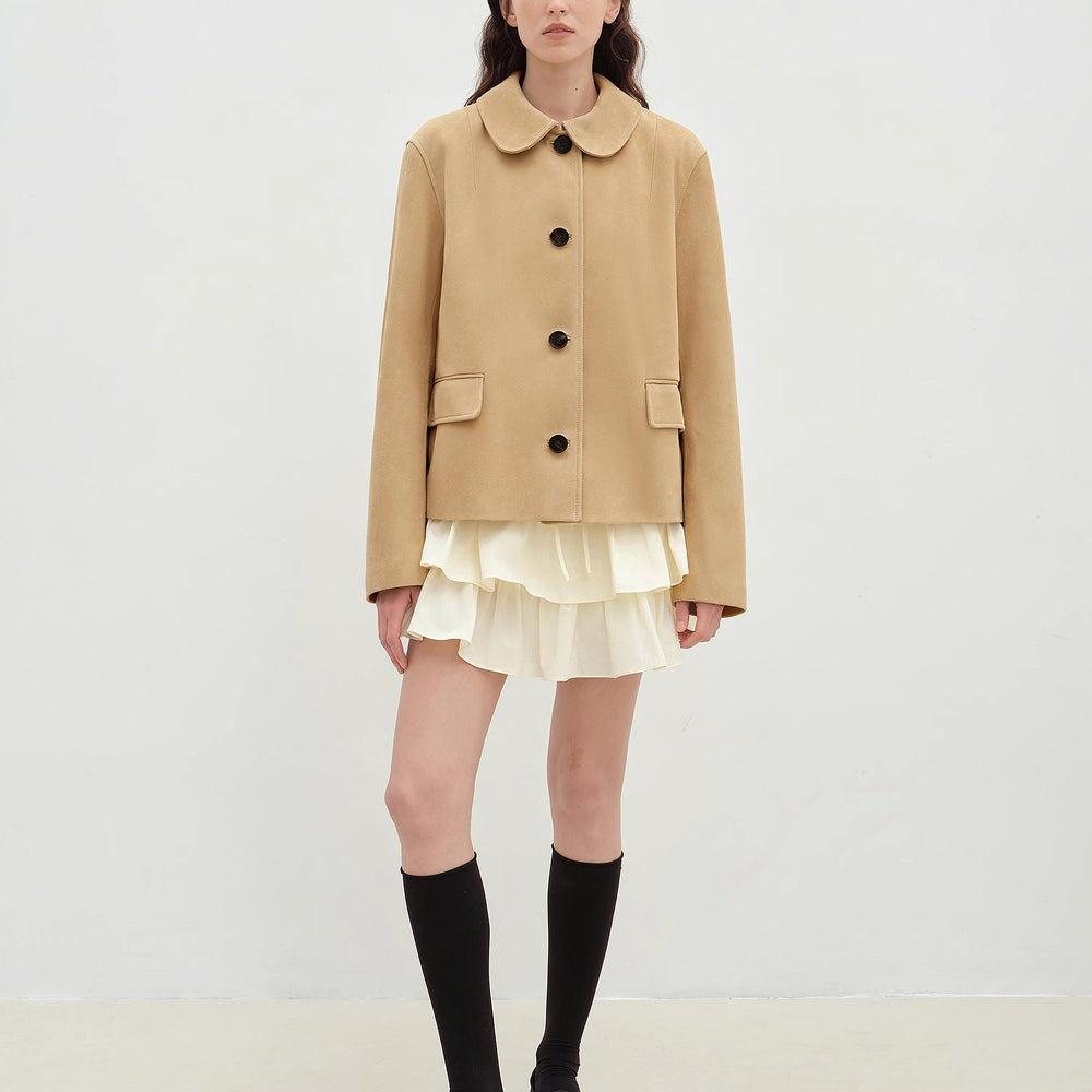 
                  
                    "Velour" high-grade beaded suede leather short leather jacket for women
                  
                