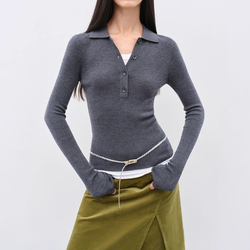 
                  
                    "Effortless Knit"Imported Yangtze 2S 30-Count Merino Wool Polo Neck Sweater for Autumn/Winter
                  
                