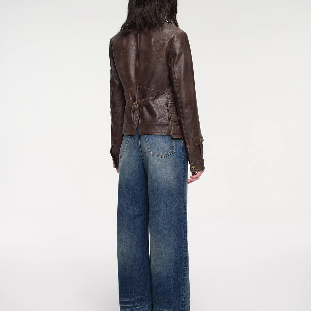 
                  
                    "Phantom of the Floating Palace" imported oil wax sheepskin waist leather jacket from New Zealand
                  
                