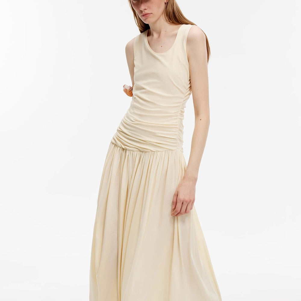 
                  
                    "Casual Commuting" light luxury mercerized cotton special-shaped collar waist irregular lazy long dress
                  
                