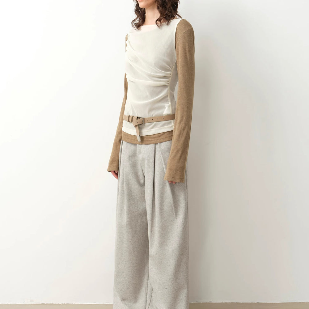
                  
                    "City Stroll" casual and relaxed wool-blend double-pleated straight draped wide-leg casual trousers for autumn
                  
                