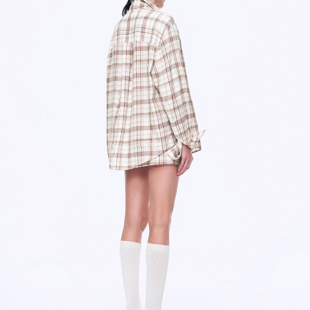 
                  
                    "Plaid Sketch" Vintage Linen Shirt Skirt Two-Piece Spring
                  
                