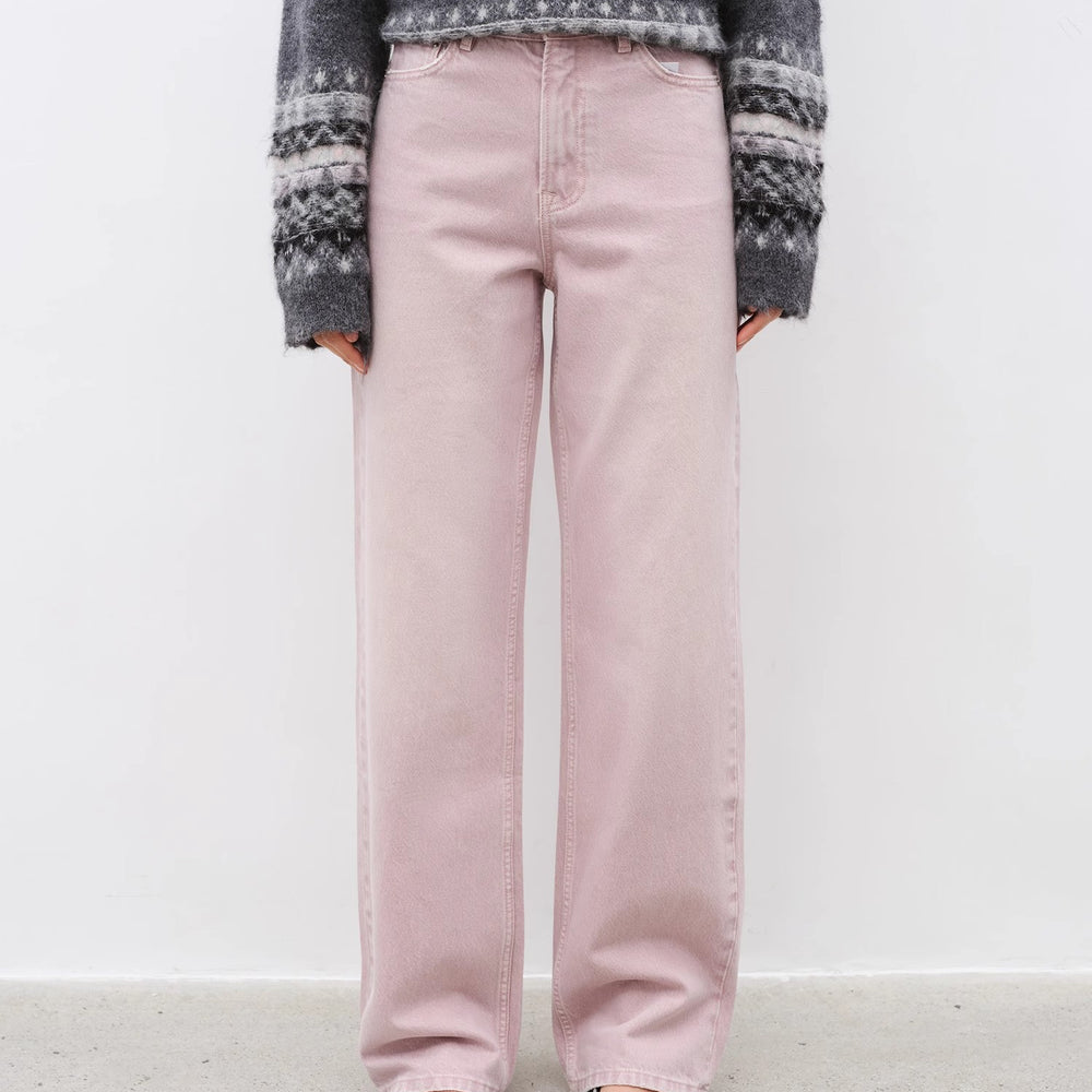 "Active Street" Retro casual fashionable colorful heavy washed slim all-match straight jeans