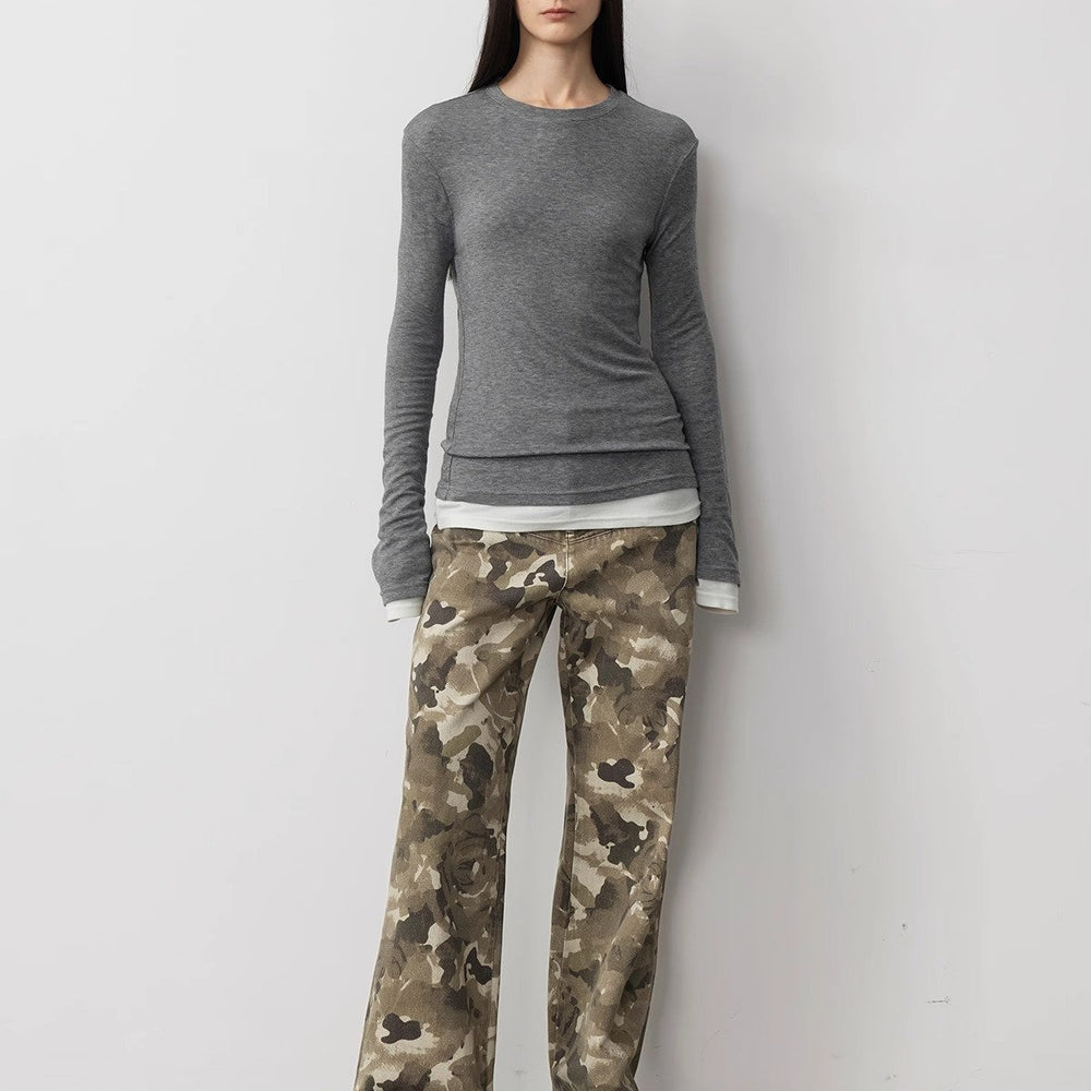 
                  
                    "Camouflage Charm " Cool, Trendy, Unique, and Personalized Original Camouflage Print Washed Loose Straight-Leg Denim Jeans
                  
                