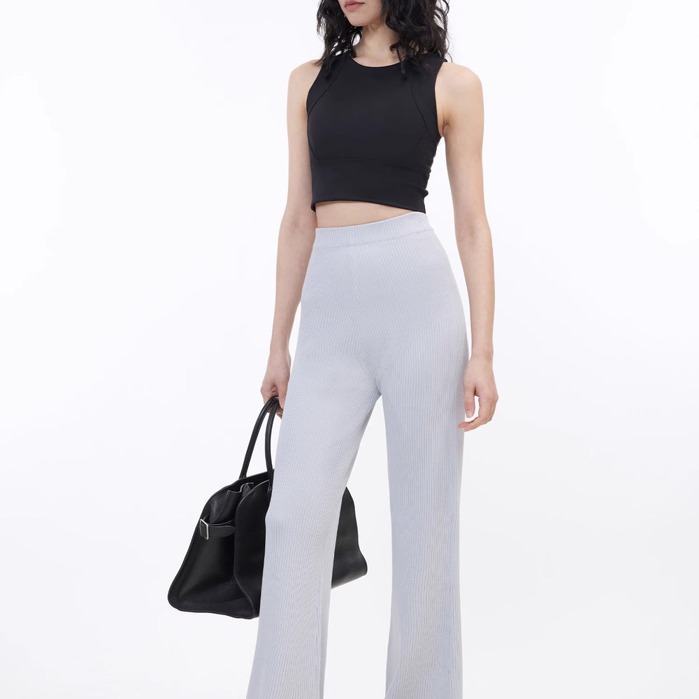 
                  
                    Knitted bootcut trousers, glutinous rice trousers, pit striped casual trousers
                  
                