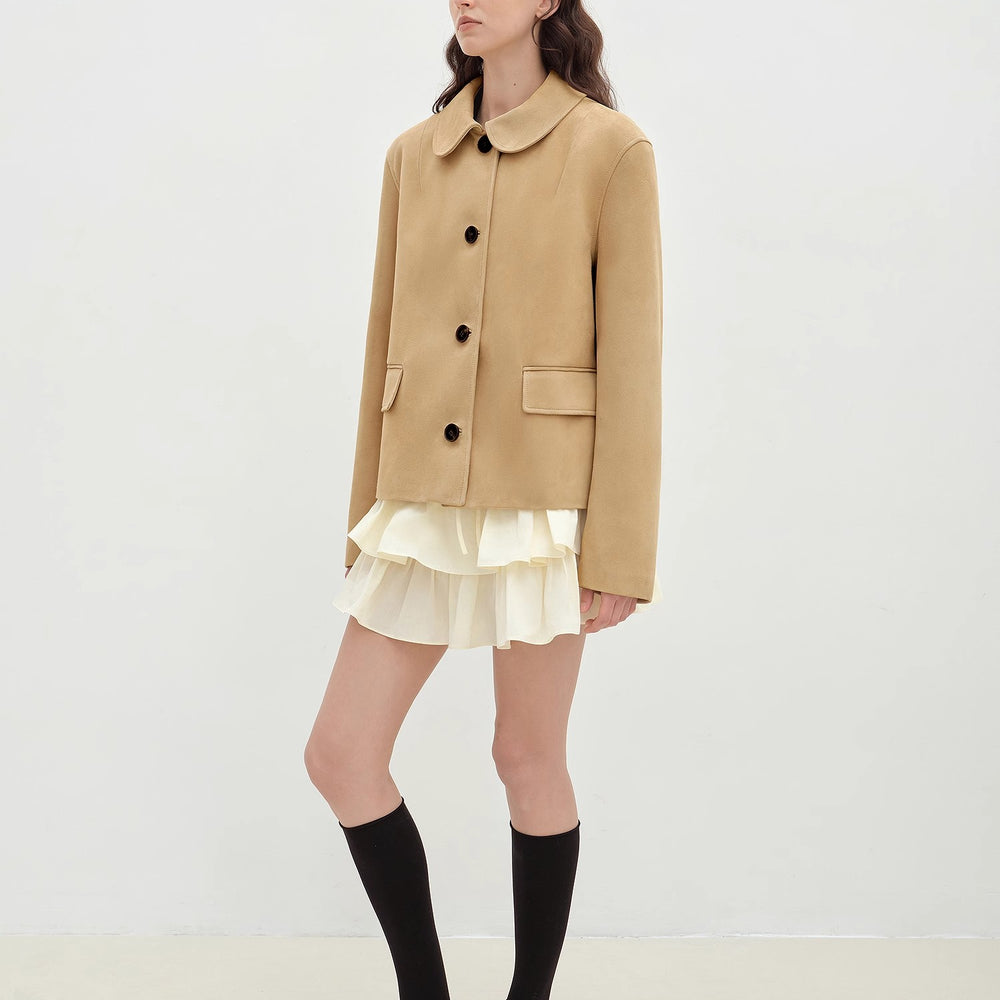 
                  
                    "Velour" high-grade beaded suede leather short leather jacket for women
                  
                