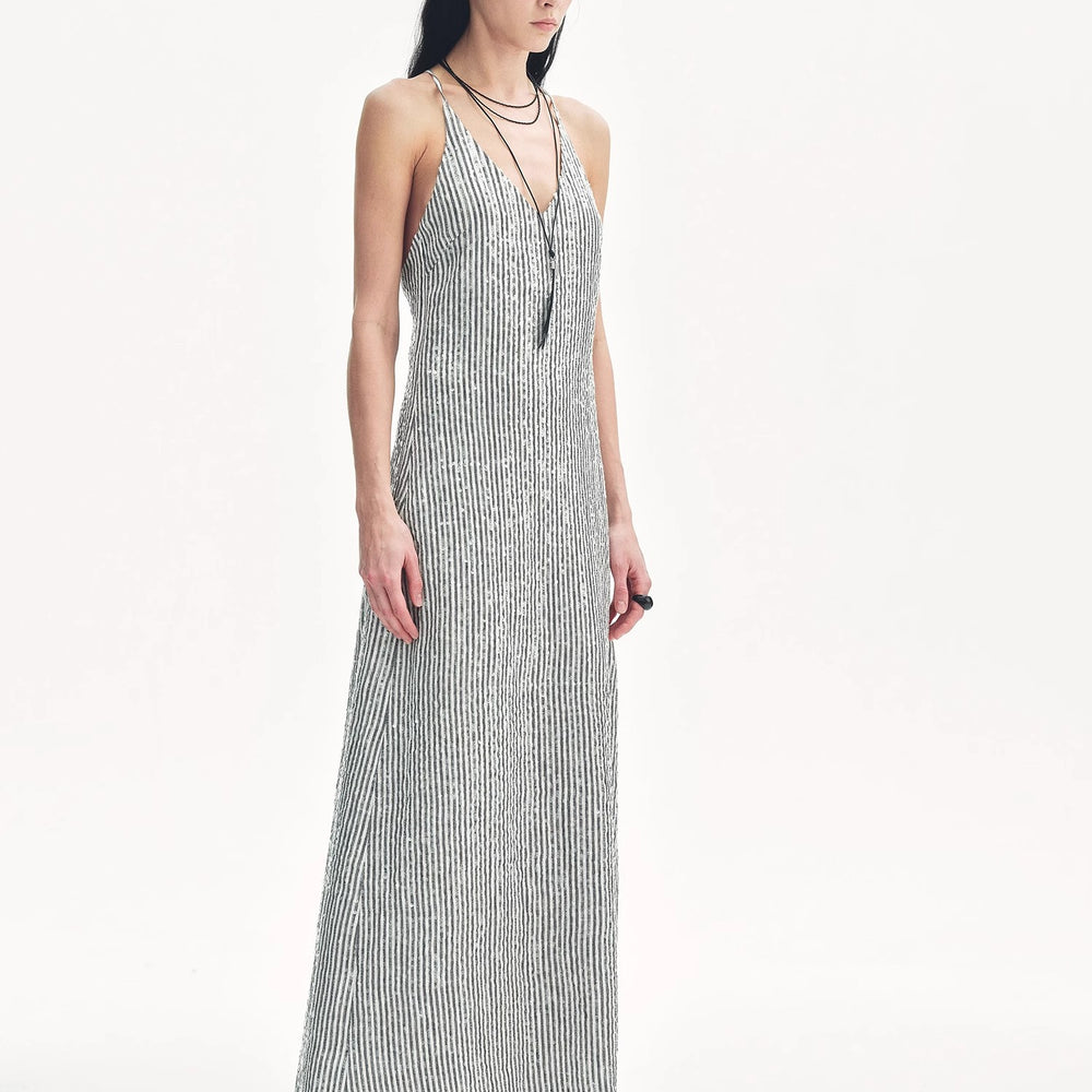 
                  
                    "Galaxy Trace" Linen Sequin Embroidery Dress Summer
                  
                
