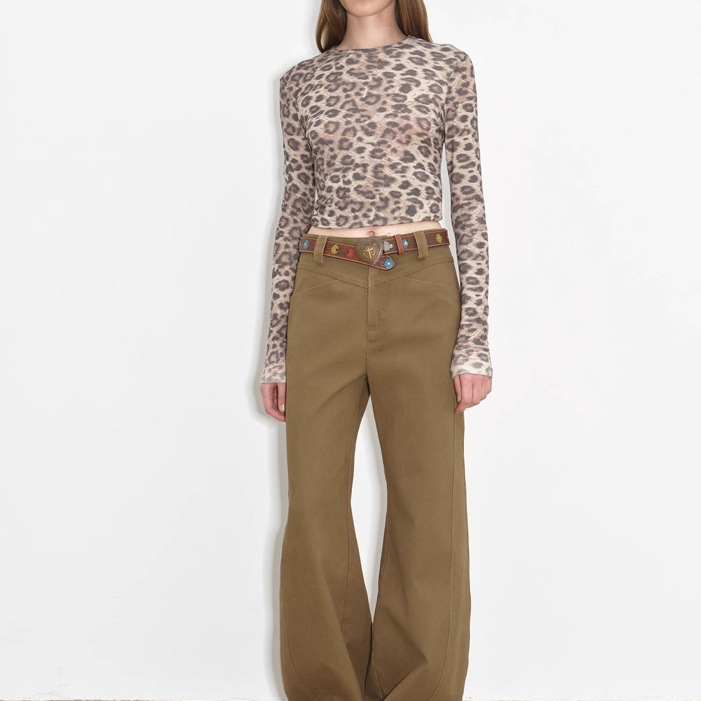 "Street Step" Retro distressed casual style straight slant pocket casual scimitar bloomers