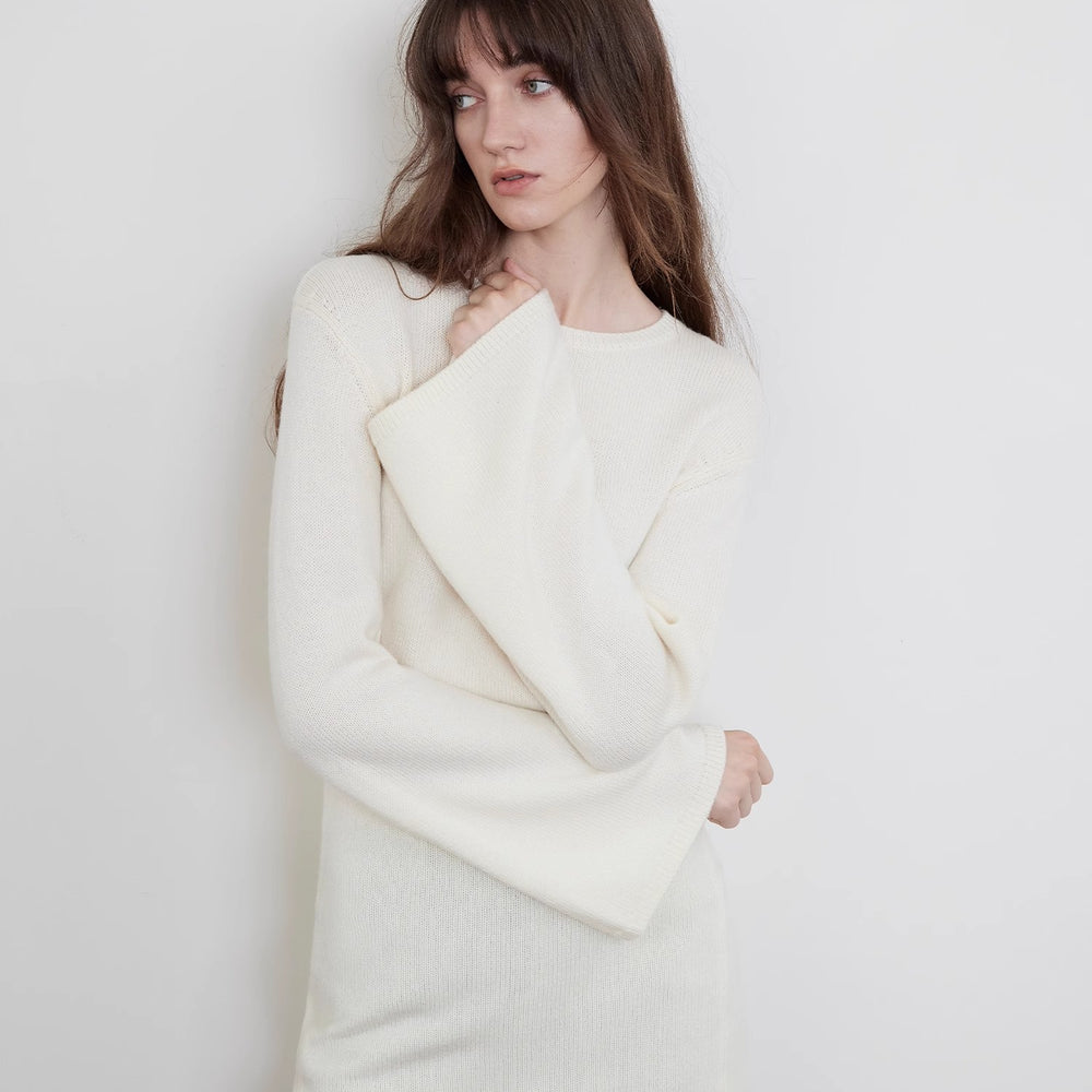 
                  
                    "Autumn Sweet Cheese" merino wool fashionable waist slimming trumpet sleeve sweater for women
                  
                