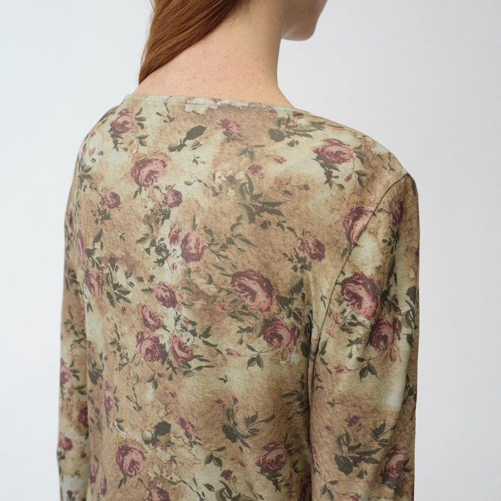 
                  
                    "Senna Flower House" original retro ethnic print Tencel Merino wool blend long-sleeved shirt
                  
                