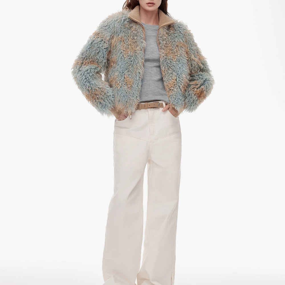 
                  
                    Vintage style curved split design enzyme wash process wide-leg micro-lapel mid-low waist denim pants
                  
                