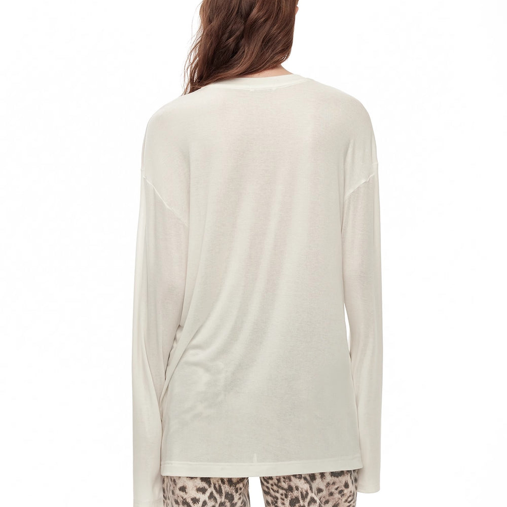 
                  
                    Classic all-match printed round neck slightly loose slim fit draped long sleeve T-shirt
                  
                