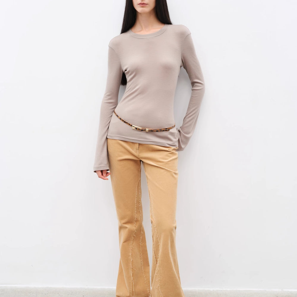 "Road to Extraordinary" Retro modern versatile slim corduroy flared trousers