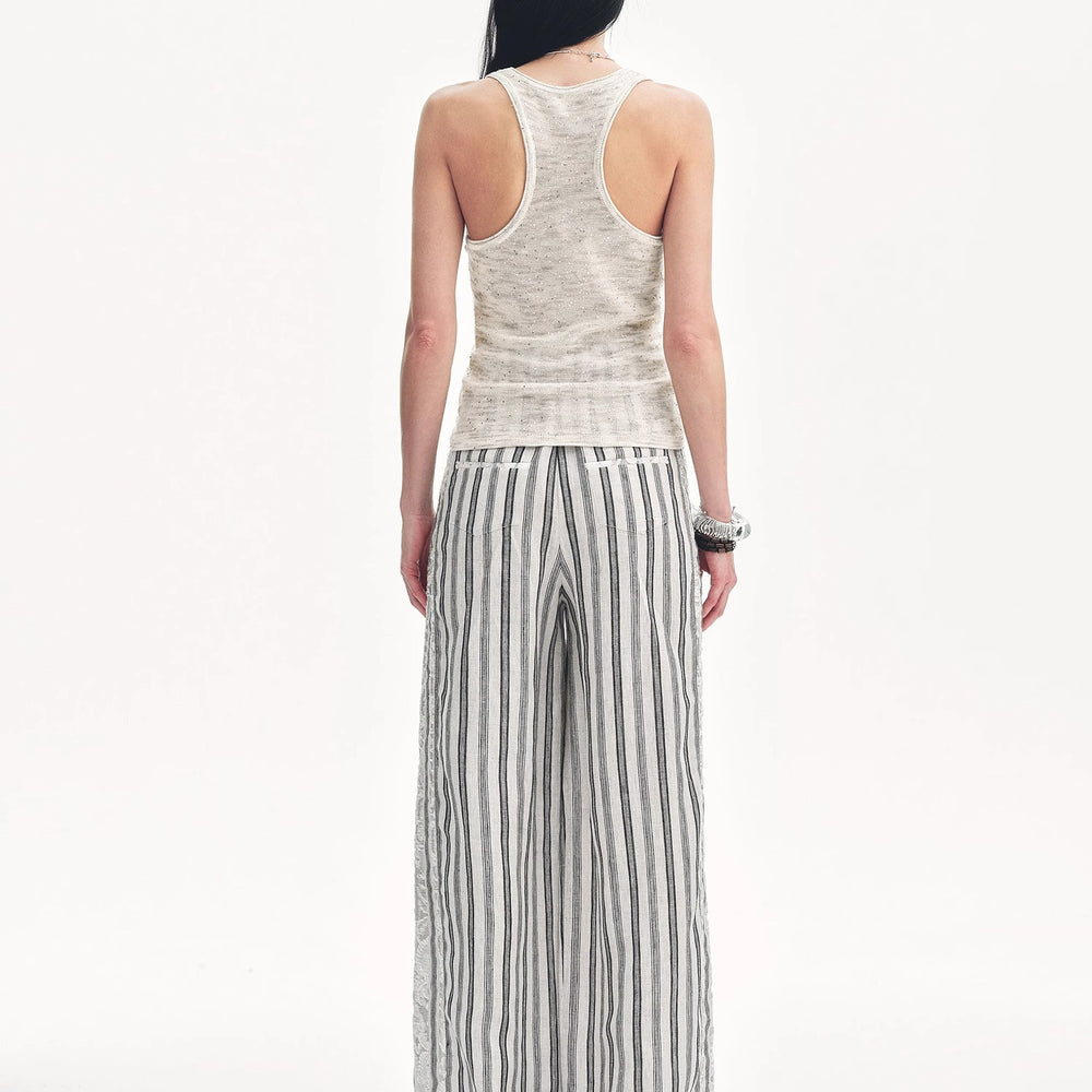 
                  
                    "Summer Night Starry Sky" Cotton and Linen Blended Henley Collar Beaded Vest Summer
                  
                