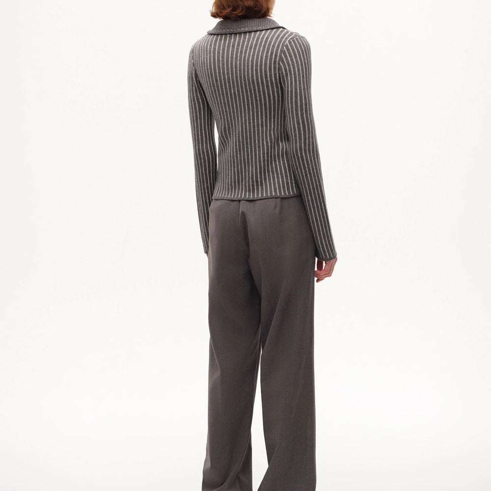
                  
                    [FF×JW joint striped fabric] Slim-fitting crocheted lapel color-blocked striped comfortable wool knitted cardigan
                  
                