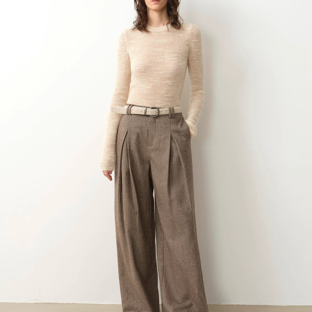 
                  
                    "City Stroll" casual and relaxed wool-blend double-pleated straight draped wide-leg casual trousers for autumn
                  
                