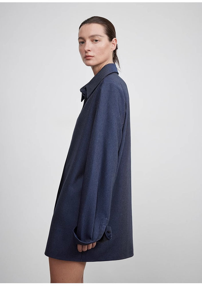 
                  
                    Long shirt with high-end drapey temperament top for women
                  
                