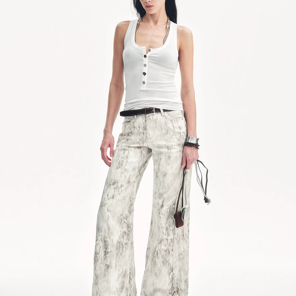 
                  
                    "Weather Forecast" Tencel Acetate U-Henley Neck Fitted Vest
                  
                