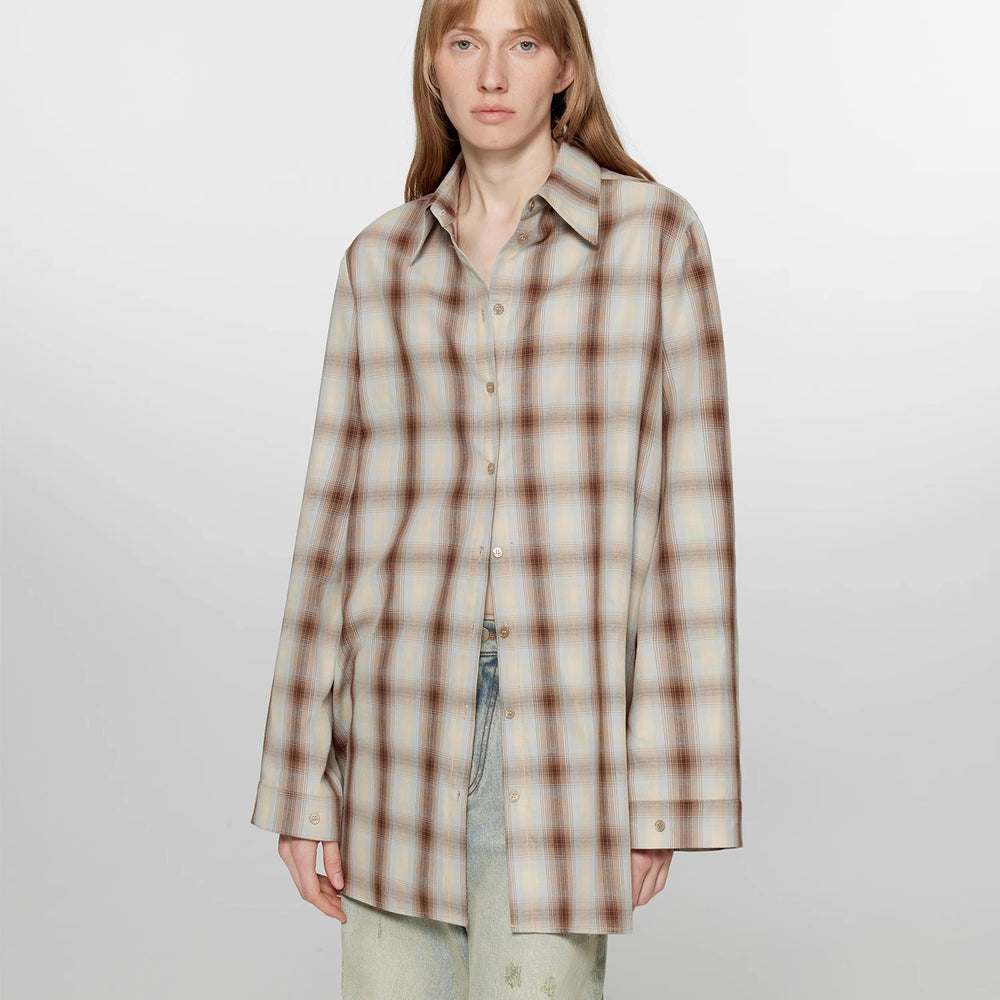 
                  
                    "Tea Grid" high-quality high-count cotton loose retro plaid shirt
                  
                