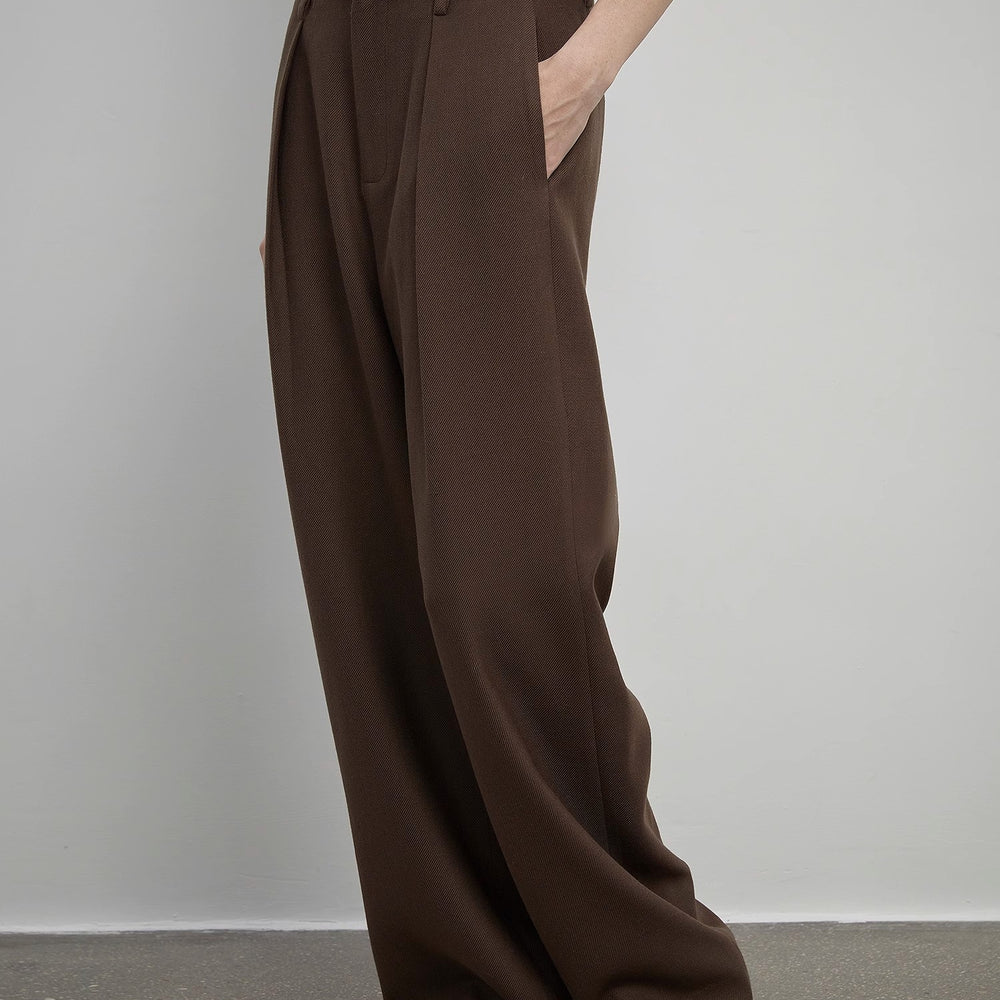 
                  
                    Women's white straight casual wide waist drape floor-length wide leg pants
                  
                