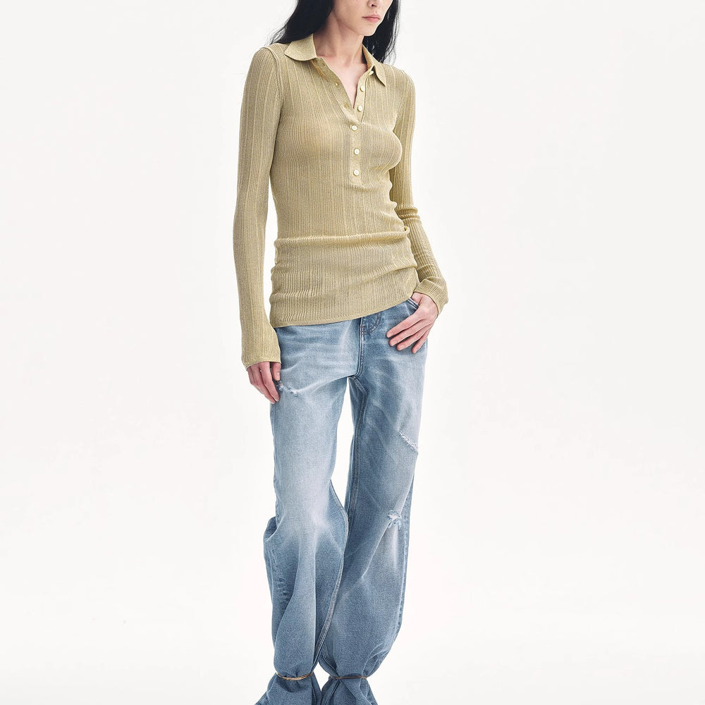 
                  
                    "Spring Inspiration" Retro Slim Fit POLO Neck Sweater
                  
                