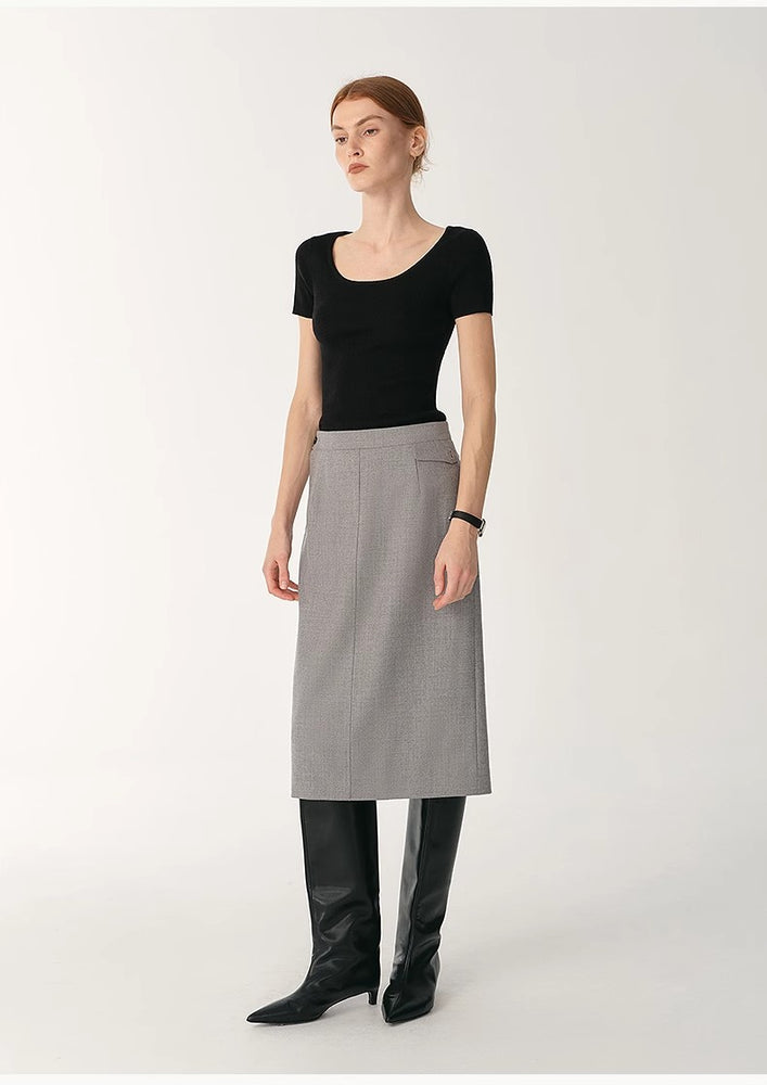 
                  
                    German Yangtze machine washable wool round neck slim short sleeve top for women
                  
                