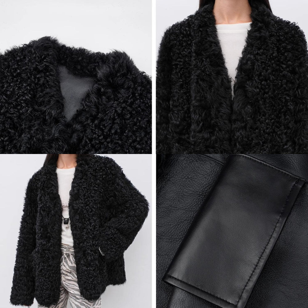 
                  
                    My Little Curly Imported Tuscan Black Sheepskin Jacket
                  
                