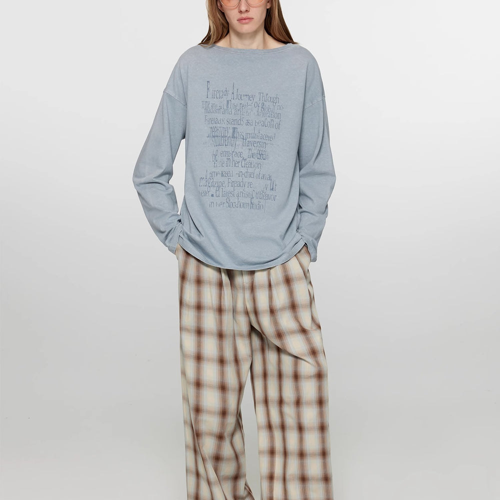 
                  
                    "Patchwork Street Corner" Dyed Retro Plaid Casual Pants for Women, Elastic Waist, Straight-Leg, Wide-Leg Long Trousers
                  
                