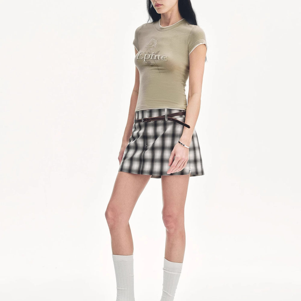 
                  
                    "Memory Navigation" Tencel acetate fake two-piece slim fit straight shoulder T-shirt
                  
                