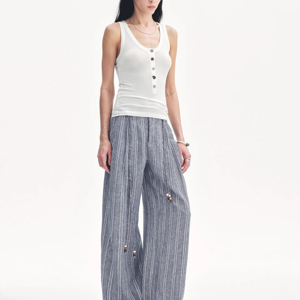 
                  
                    "Weather Forecast" Tencel Acetate U-Henley Neck Fitted Vest
                  
                