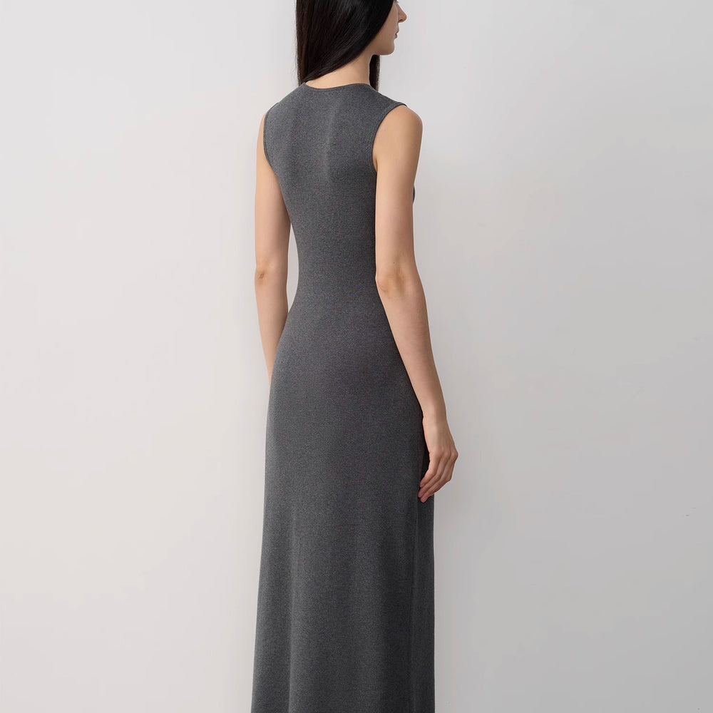 
                  
                    "Island Letters" Limited Edition Baslan Merino Wool Extra Long Sleeveless Lazy Knit Dress
                  
                