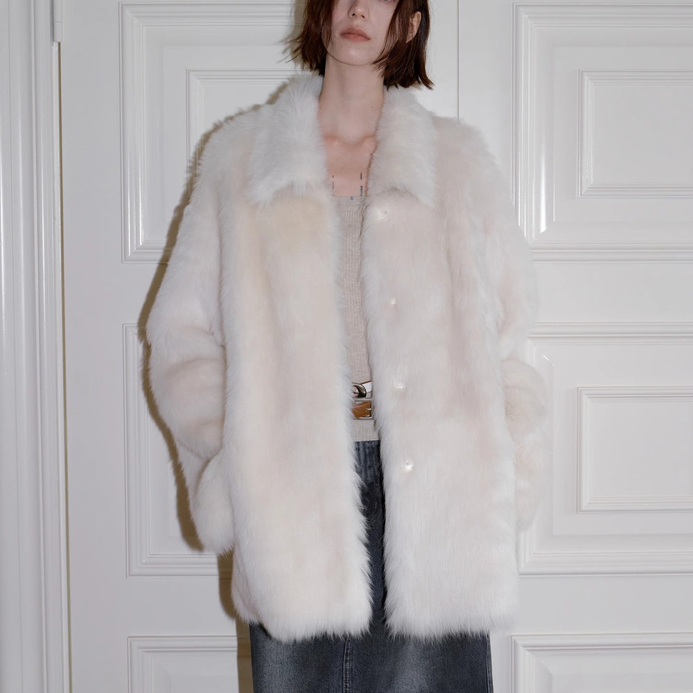 "Autumn Exclusive" Imported Tuscan sheepskin short lapel fur coat