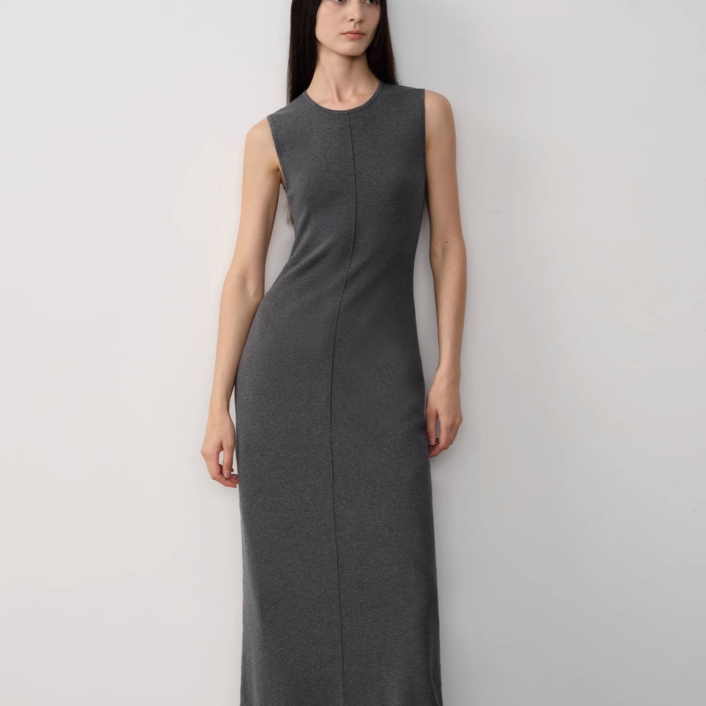 
                  
                    "Island Letters" Limited Edition Baslan Merino Wool Extra Long Sleeveless Lazy Knit Dress
                  
                