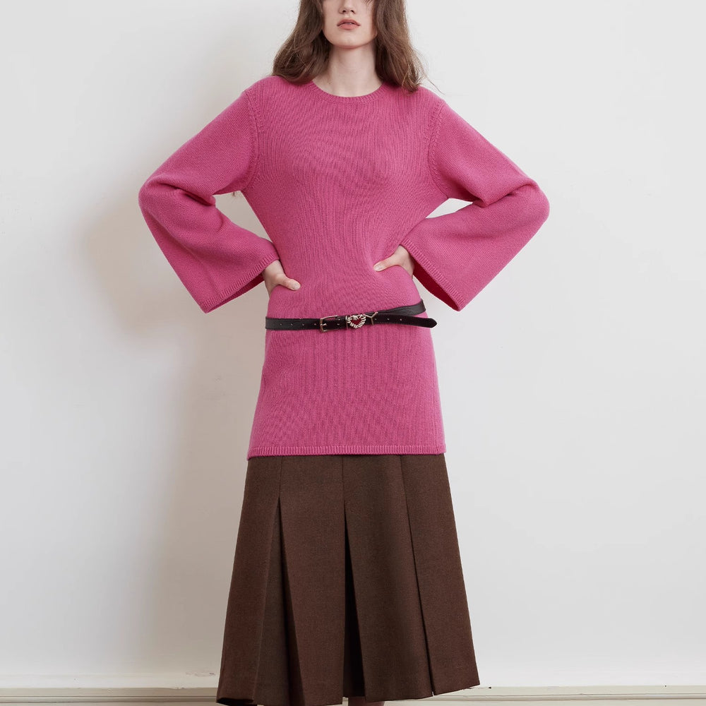 
                  
                    "Autumn Sweet Cheese" merino wool fashionable waist slimming trumpet sleeve sweater for women
                  
                