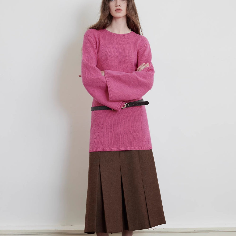 
                  
                    "Autumn Sweet Cheese" merino wool fashionable waist slimming trumpet sleeve sweater for women
                  
                