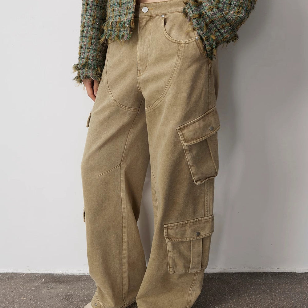 
                  
                    "Nostalgic Wasteland" Heavy Washed Personalized Distressed American Streetwear Large Pocket Cocoon Jeans
                  
                