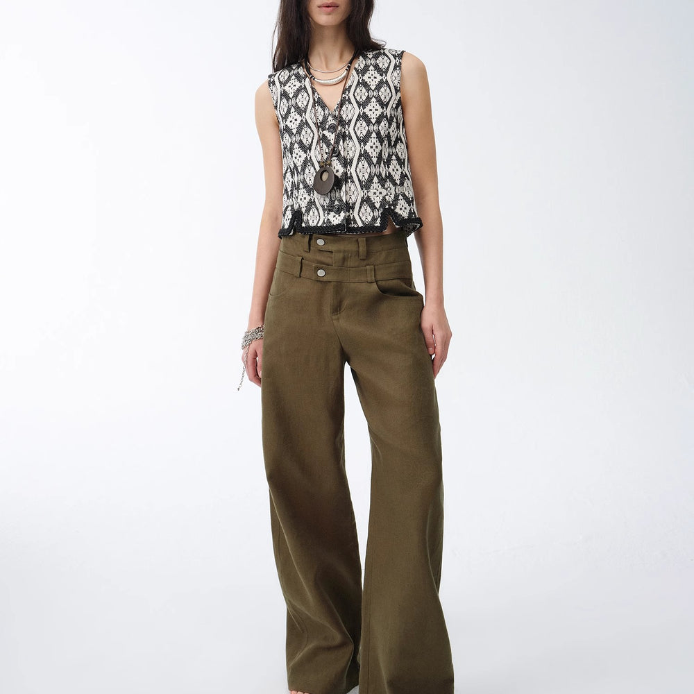 
                  
                    "Weiss Love Letter" Old Money Style Linen Cut Scimitar Pants
                  
                